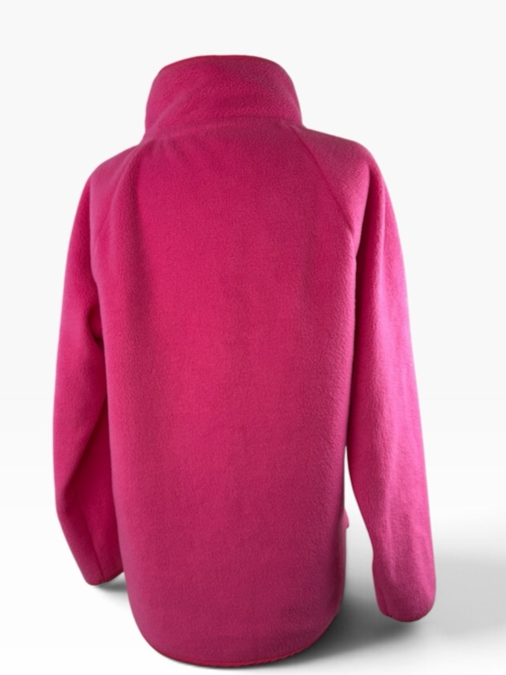 J. Crew Fleece Pullover Jacket Hot Pink Quilted M Snap Collar - Picture 5 of 15